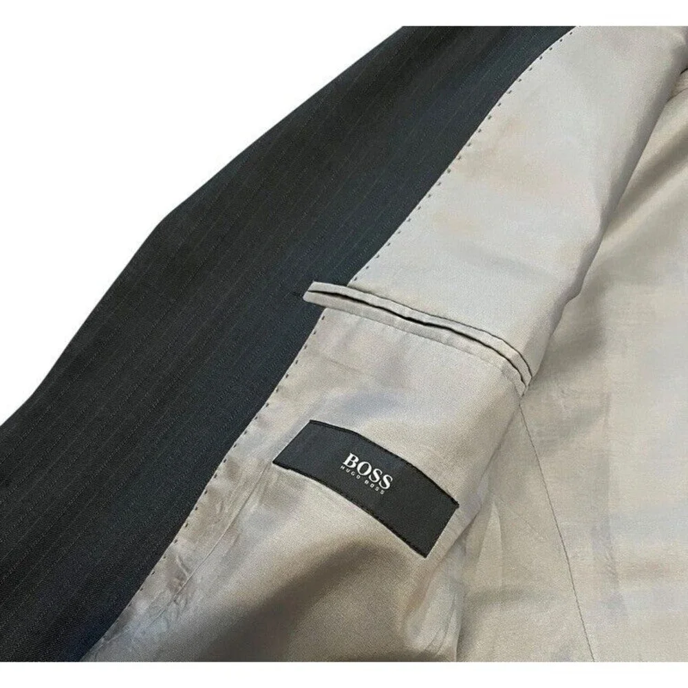 Hugo BOSS Rossellini Cinema Pinstripe Three Button Wool Sport Coat Mens Size 38R